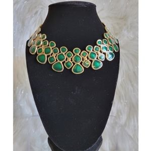 Windsor Green & Gold Choker Necklace